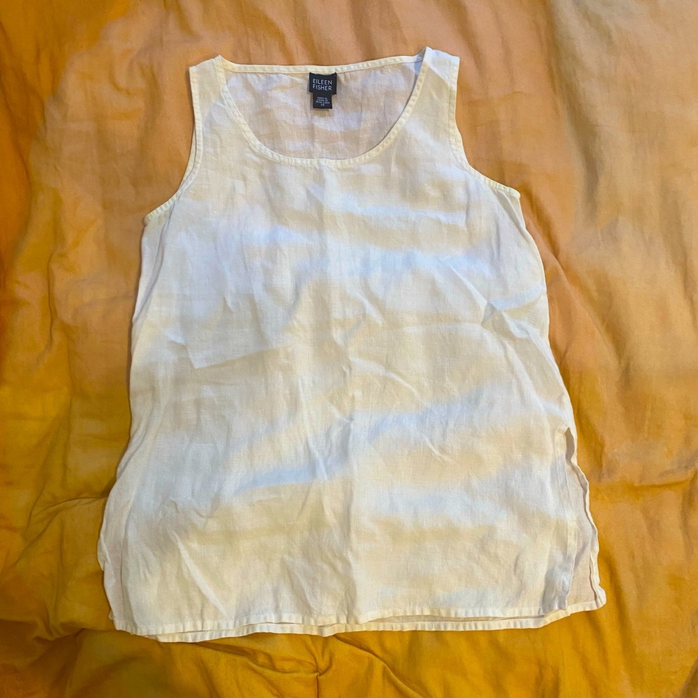 White linen Eileen fisher tank